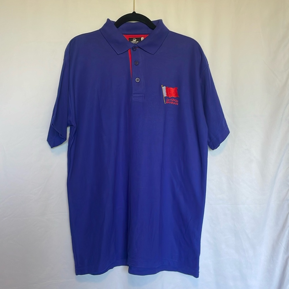 1998 World Cup‎ Bahrain Flag Polo Short Sleeve Shirt Soccer Sports Fan Apparel